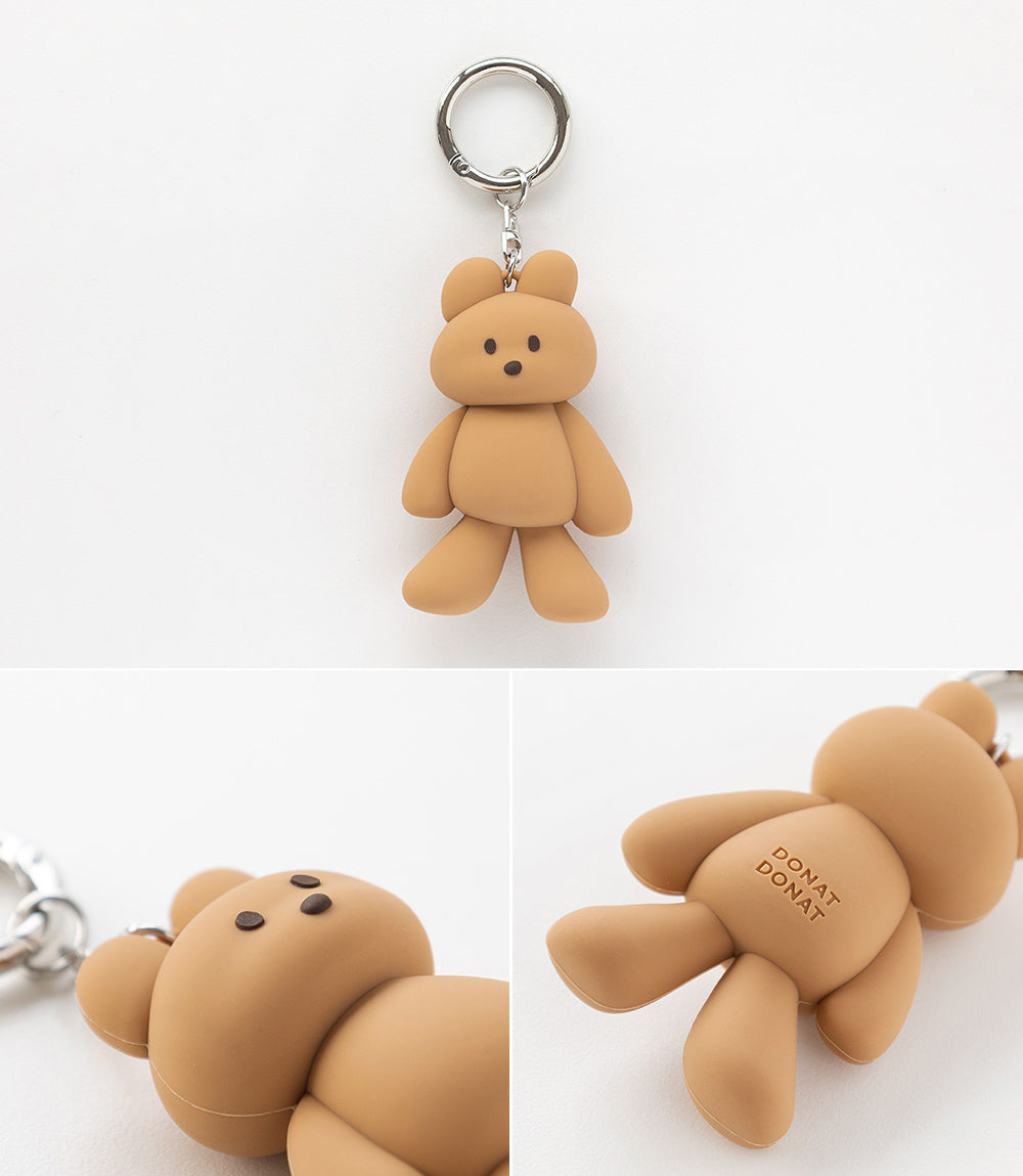 DONATDONAT Cozy Bear Silicone 3D Keyring Keychain Bag Pendant Gift