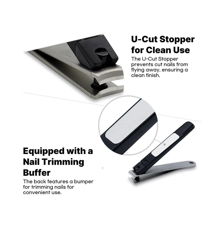 KAI Nail Clipper Medium Size Black 2pcs Made In Japan