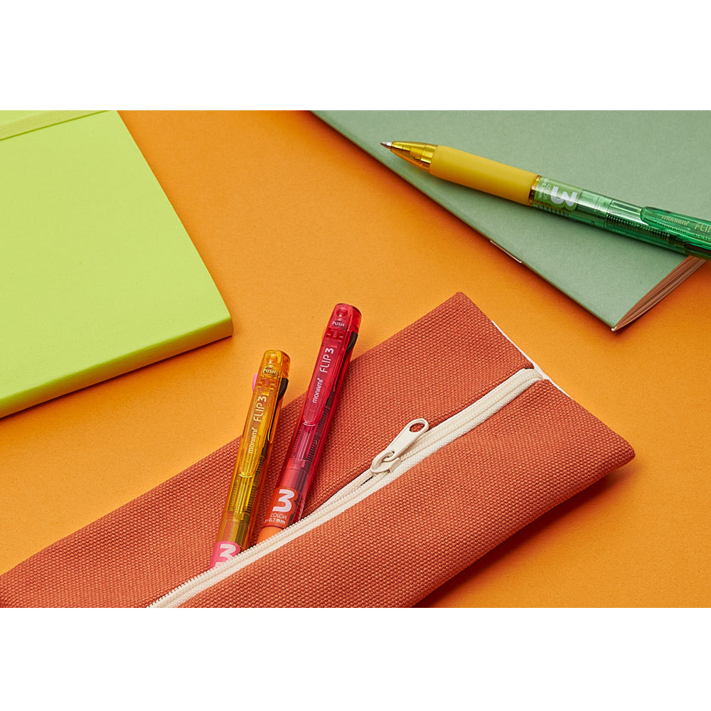 Monami Flip 3 Retractable Ballpoint Multi-Pen Fluorescent Color 0.7mm & Black 0.5mm