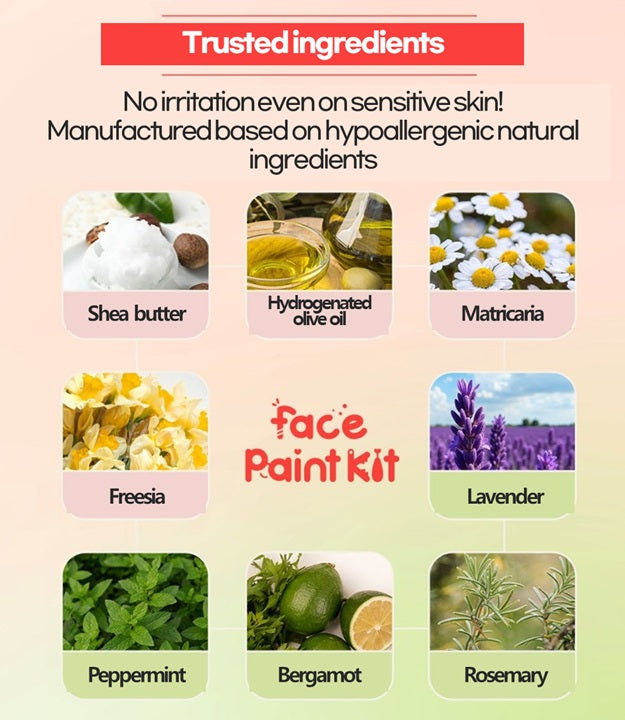 Alpha Face Painting Kit 8 Colors German Dermatest Excellent Grade Certification