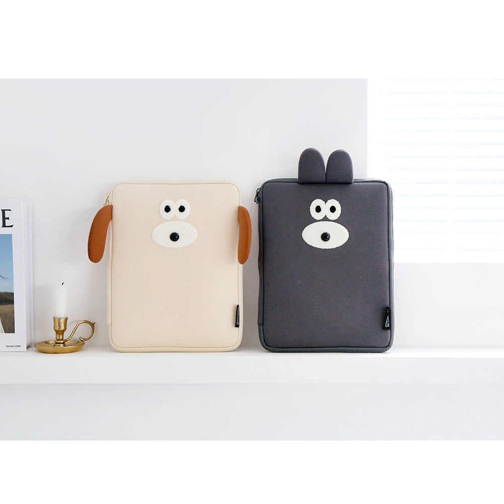 Brunch Brother 11 inch iPad Tablet Bunny Puppy Pouch Sleeve Case With Pencil Holder | Tablet Pouch | Tablet Sleeve