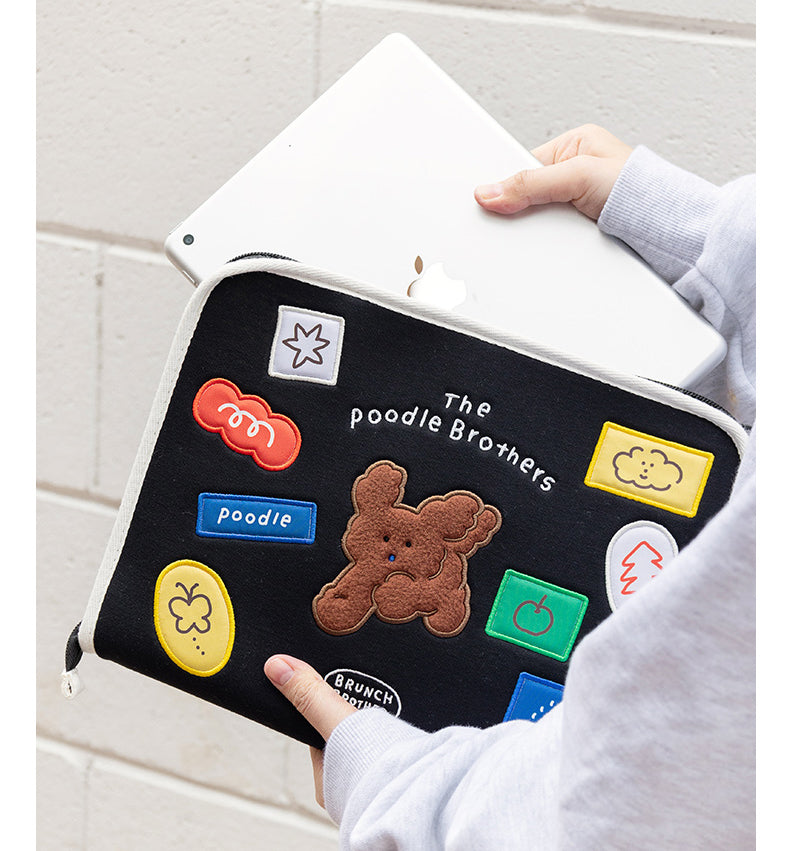 Brunch Brother 11 inch iPad Tablet Pouch Sleeve Case with Pen Holder 5 Pocket | Tablet Pouch | Tablet Sleeve Black Color