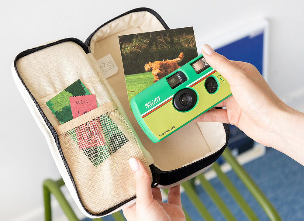 Brunch Brother Cute Poodle Large Pen Case with Zipper 3 Compartment | Pencil Case | Pencil Pouch | Pen Pouch