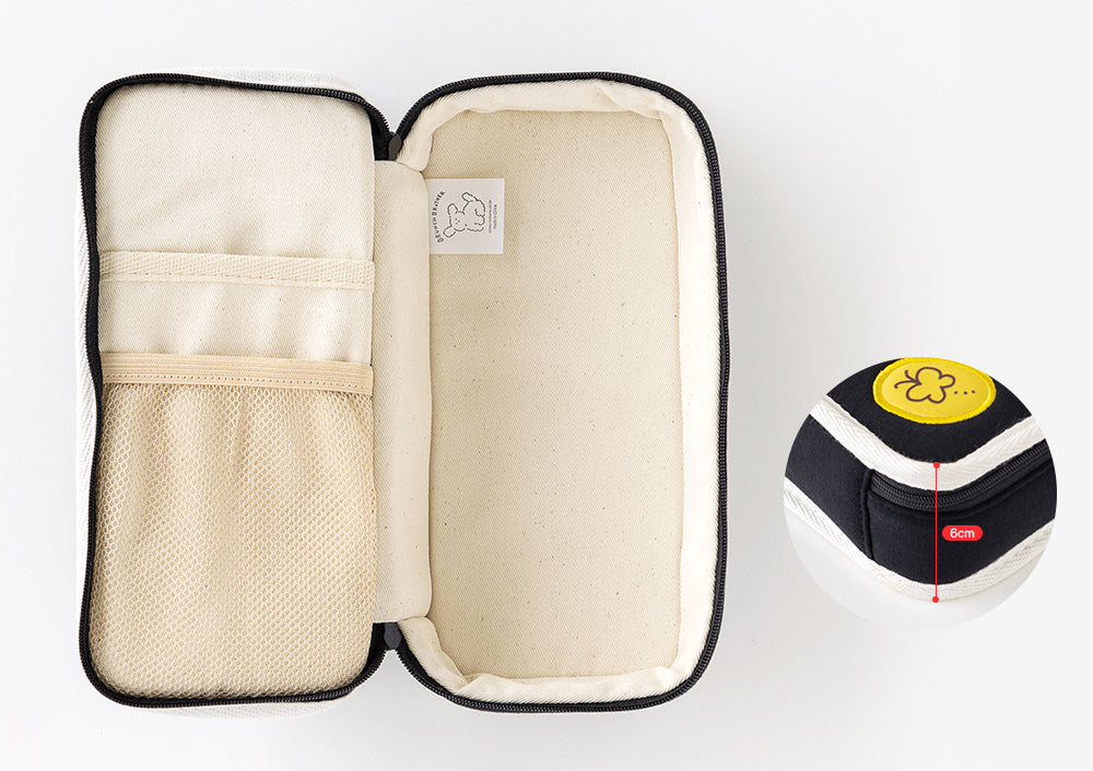 Brunch Brother Cute Poodle Large Pen Case with Zipper 3 Compartment | Pencil Case | Pencil Pouch | Pen Pouch