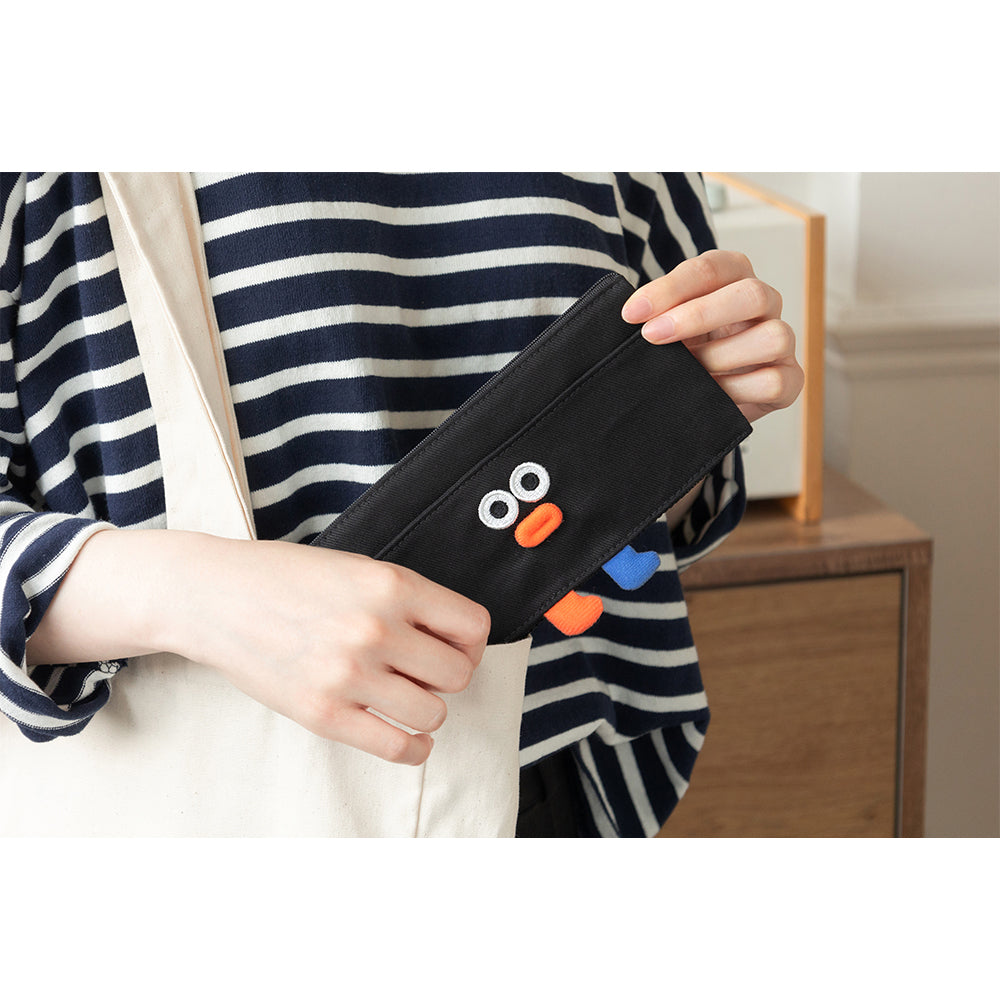 Brunch Brother Foldable Pen Case Pencil Case Pouch Zipper Mesh Pocket Pen Pouch Pompom