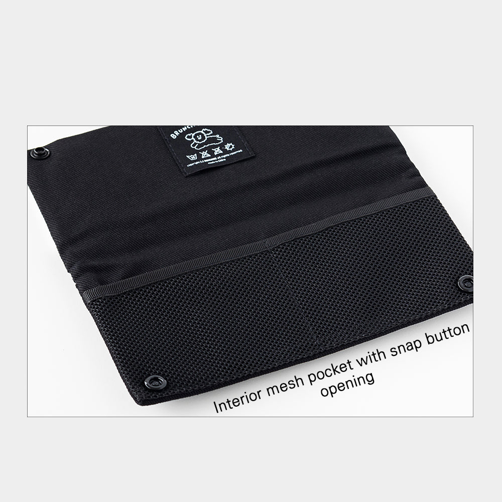 Brunch Brother Foldable Pen Case Pencil Case Pouch Zipper Mesh Pocket Pen Pouch - Interior mesh pocket with snap button opening