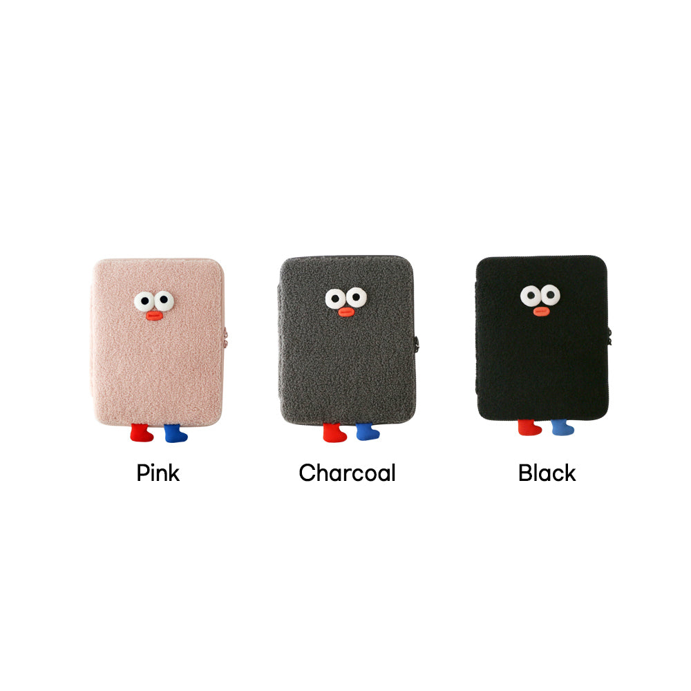 Brunch Brother PomPom Boucle Pouch for 11 inch iPad Tablet Laptop Soft Pouch - Pink, Charcoal, Block Color