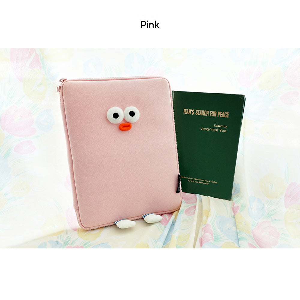 Brunch Brother PomPom 11inch iPad Tablet Laptop Soft Pouch Wide Slim Pink Color