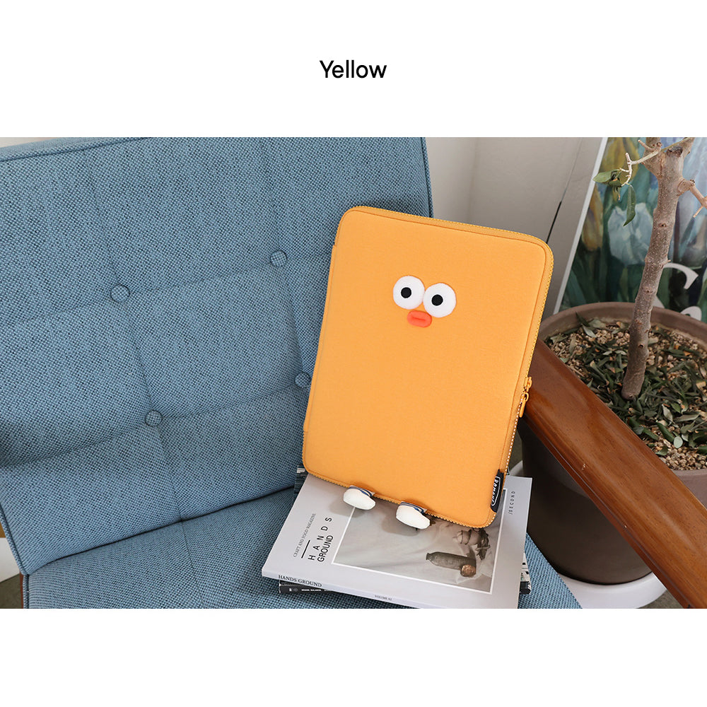 Brunch Brother PomPom 11inch iPad Tablet Laptop Soft Pouch Wide Slim Yellow Color