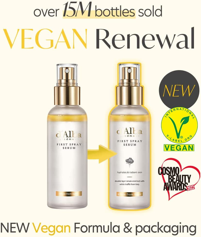 d'Alba White Truffle First Spray Serum 100mL K-Beauty Vegan Recipe