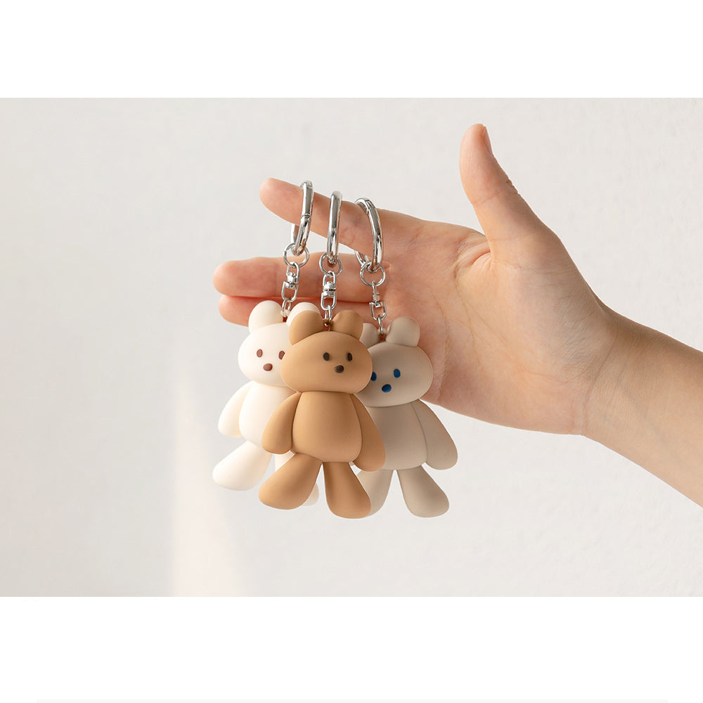 DONATDONAT Cozy Bear Silicone 3D Keyring Keychain Bag Pendant Gift - For Handbag, Purse, Backpack, Car Keys