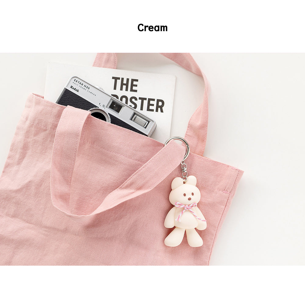 DONATDONAT Cozy Bear Silicone 3D Keyring Keychain Bag Pendant Gift - For Handbag, Purse, Backpack, Car Keys