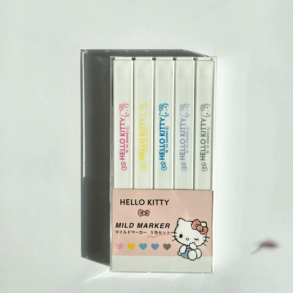 Sanrio Hello Kitty Mild Marker Pen Highlighter 5 Color Set