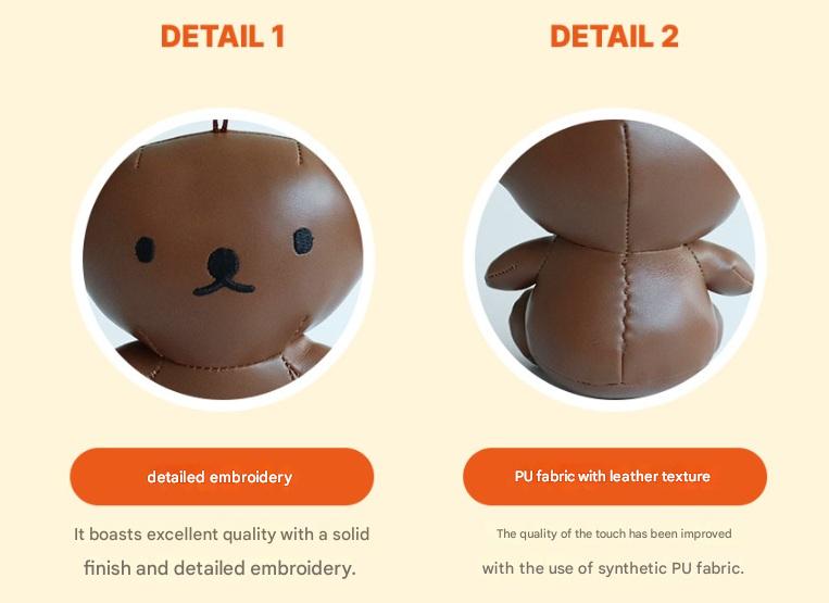 Miffy Boris Brown Leather Plush Keychain Keyring (12cm) | Bag Pendant | Korean High-quality Keychain
