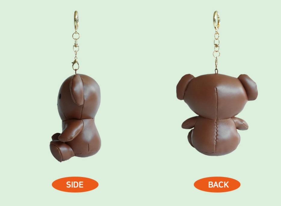 Miffy Boris Brown Leather Plush Keychain Keyring (12cm) | Bag Pendant | Korean High-quality Keychain