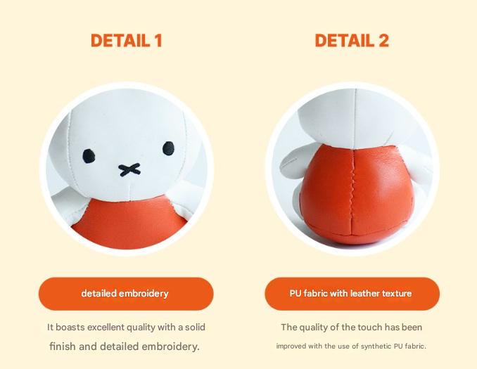 Miffy Orange Leather Plush Keychain Keyring (12cm) | Bag Pendant | Korean High-quality Keychain