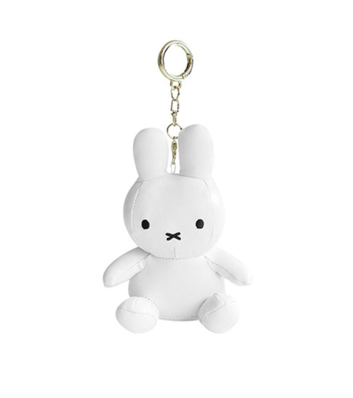 Miffy White Leather Plush Keychain Keyring (12cm) | Bag Pendant | Korean High-quality Keychain