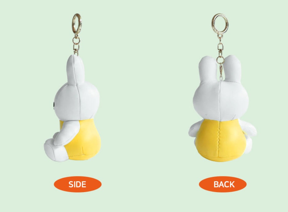 Miffy Yellow Leather Plush Keychain Keyring (12cm) | Bag Pendant | Korean High-quality Keychain