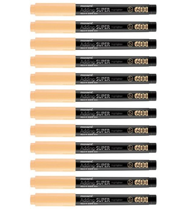 Monami adding super 600 highlighter pastel orange color