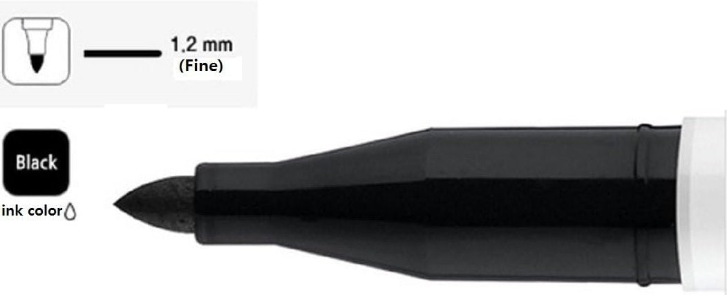 Monami Kitchen Marker 420 Black 12pcs Erasable with Dishwashing Liquid