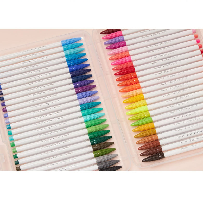 Monami Plus Pen 3000 48 Assorted Color Office Sign Pen Felt Tip Water Based Ink Color Pen