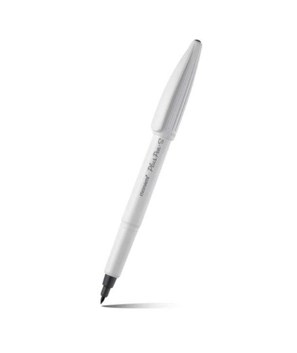 Monami Plus Pen S White Body - Black Ink - Pack of 12 Pen