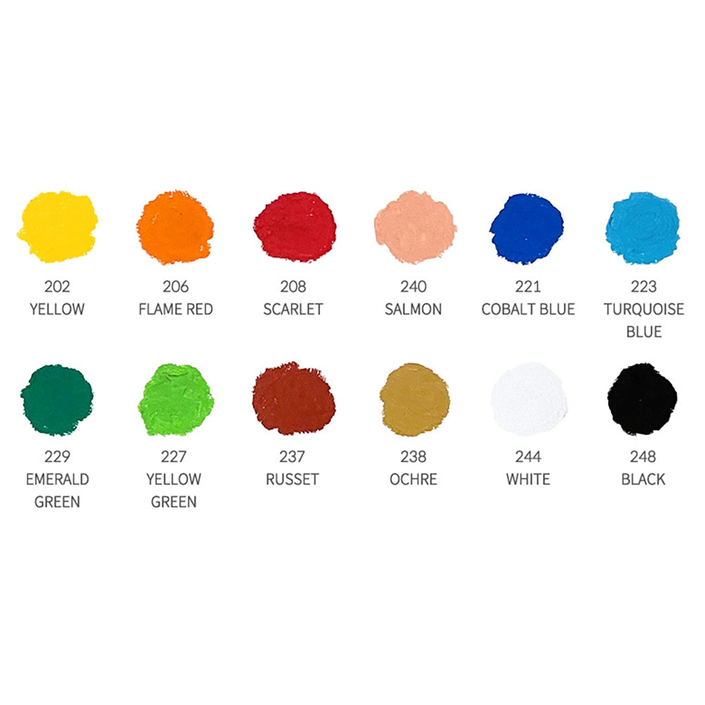 mungyo gallery artists soft oil pastel 12 color set, color chart