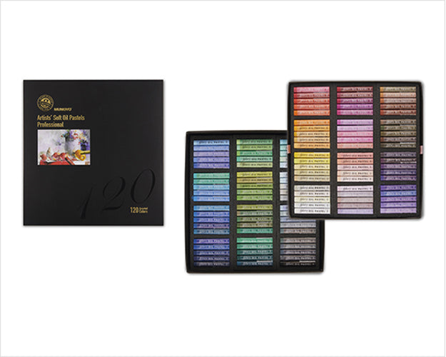 mungyo gallery artists soft oil pastel 120 color set, top view