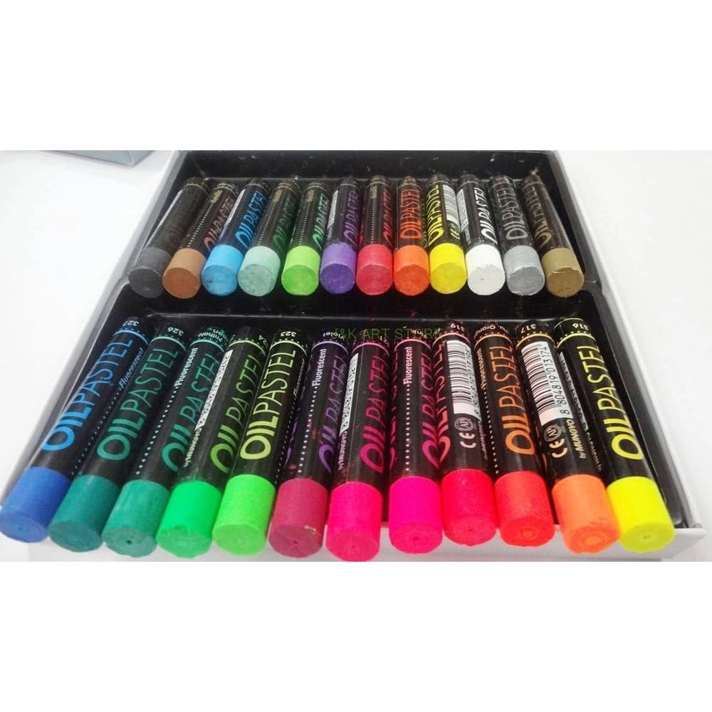 mungyo gallery artists soft oil pastel metallic and fluorescent 24 color set, inside