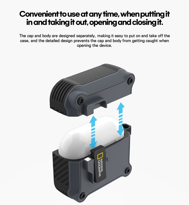 National Geographic Airpods 4/3/Pro2/Pro Rugged Bumper Lock Case