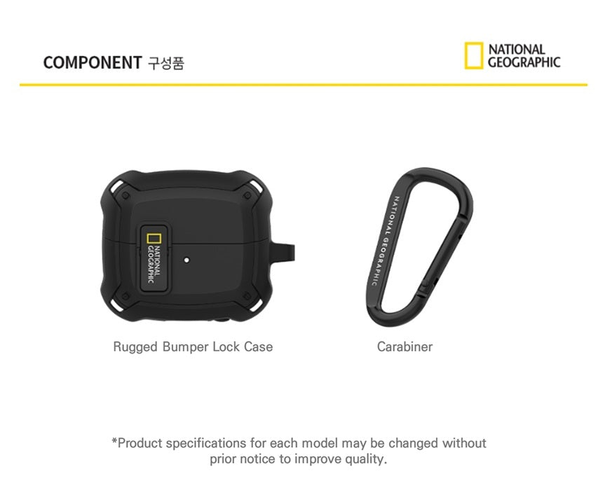 National Geographic Galaxy Buds3/Buds3 Pro Rugged Bumper Lock Case