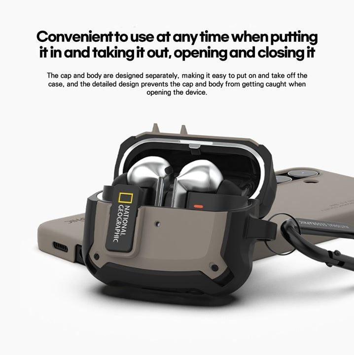 National Geographic Galaxy Buds3/Buds3 Pro Rugged Bumper Lock Case