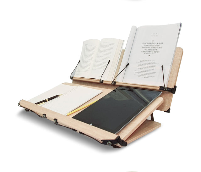 NICE 204D Book Stand 2 Tier Wood Reading Holder Desk Bookstand Bible Cookbook