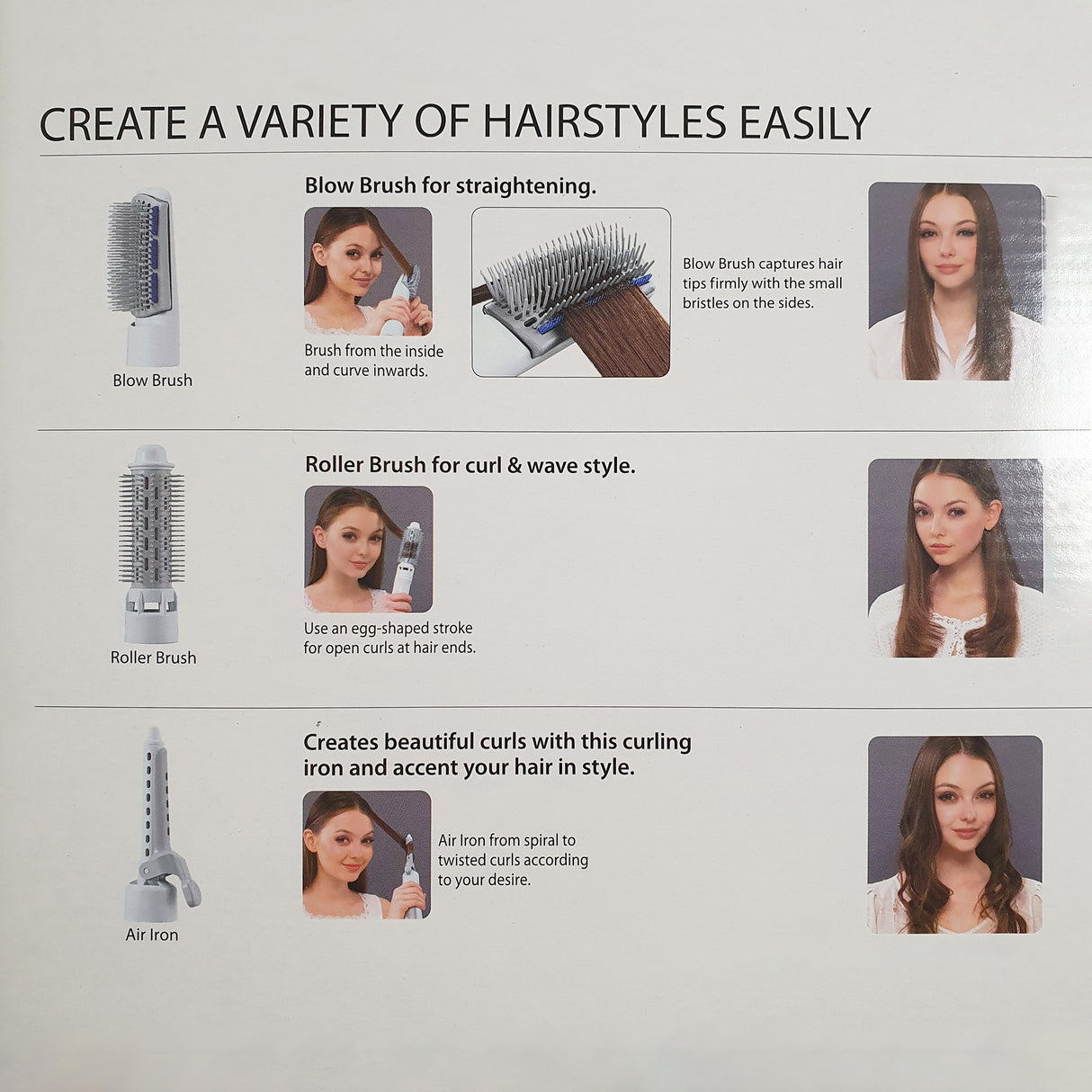 Panasonic Hair Styler Straightener Blow Brush Comb 3 in 1 Accessories EH-KA31
