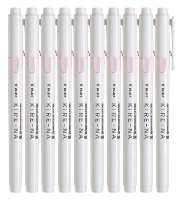 Pilot Kire-Na Highlighter Double end Side tip Pale Color 10pcs
