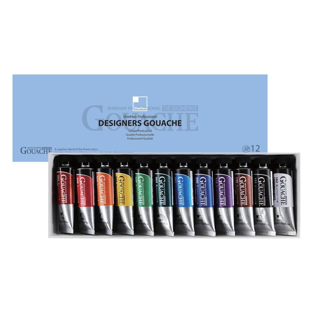 ShinHan Professional Designer Gouache 15ml Tube 12 Colors Set