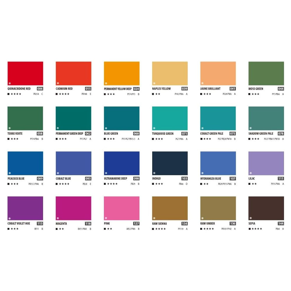 ShinHan Professional Designer Gouache 15ml Tube 24 Colors Set B