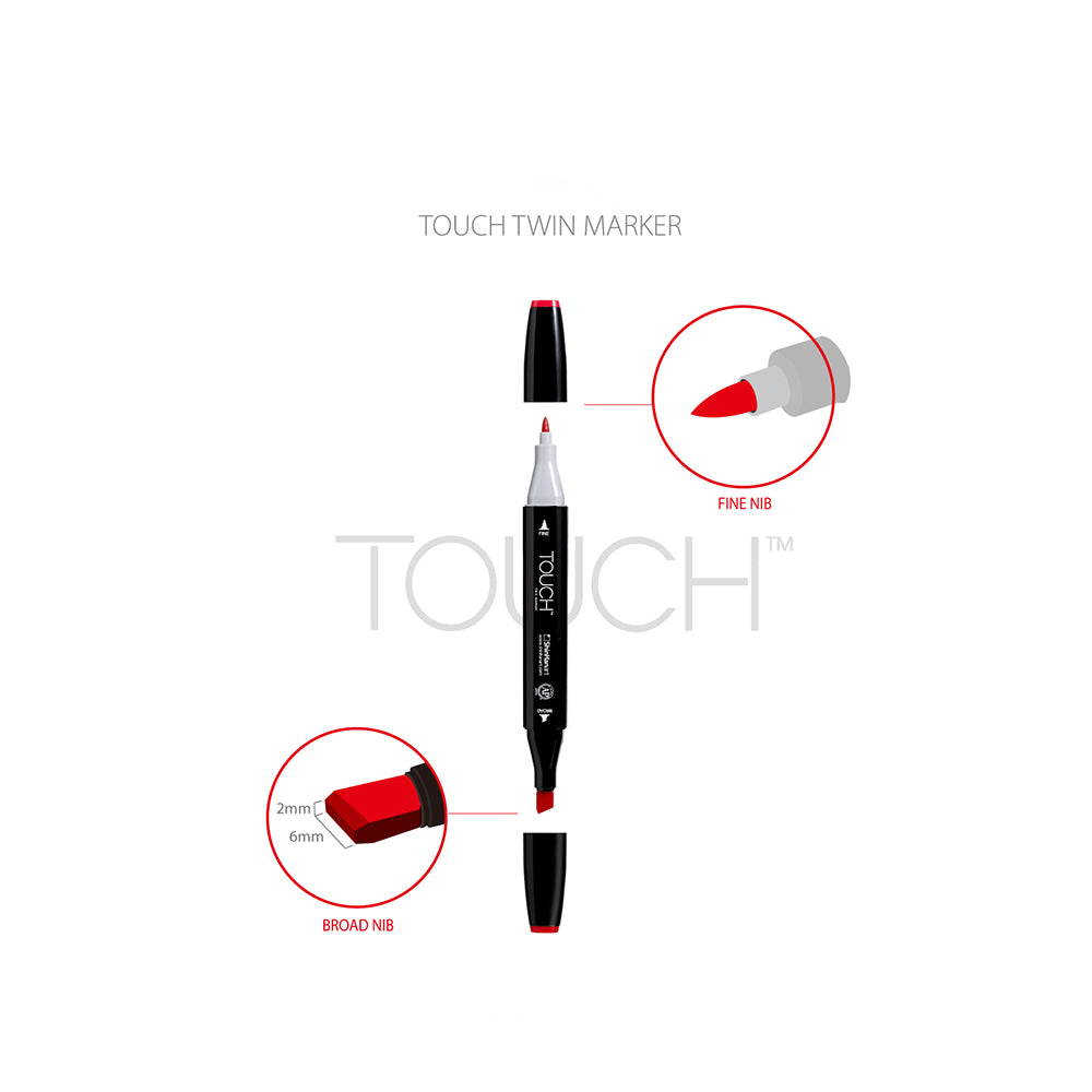 shinhan touch twin tip marker set 6 wood colors, details