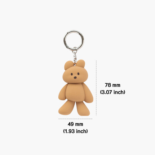 DONATDONAT Cozy Bear Silicone 3D Keyring Keychain Bag Pendant Gift