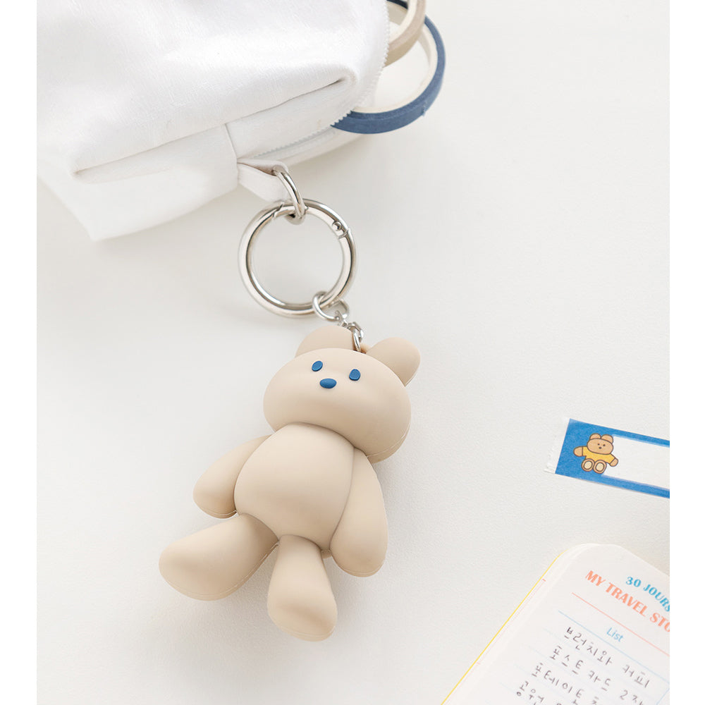 DONATDONAT Cozy Bear Silicone 3D Keyring Keychain Bag Pendant Gift