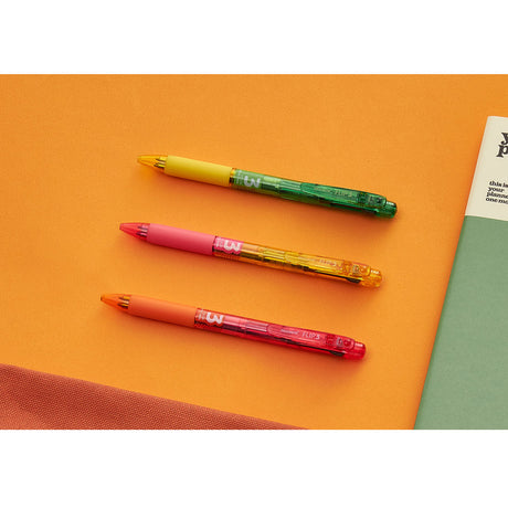 Monami Flip 3 Retractable Ballpoint Multi-Pen Fluorescent Color 0.7mm &amp; Black 0.5mm