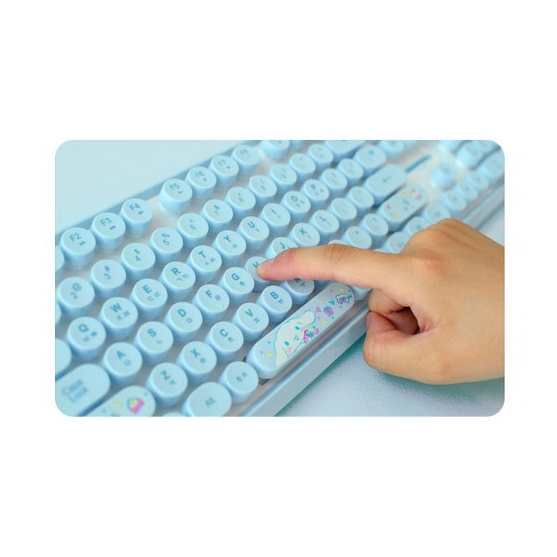 sanrio wireless keyboard mouse set, cinnamoroll, details