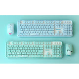 sanrio wireless keyboard mouse set, pochacco cinnamoroll, top view