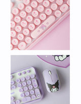 sanrio wireless keyboard mouse set, kuromi and my melody, spacebar and numpad