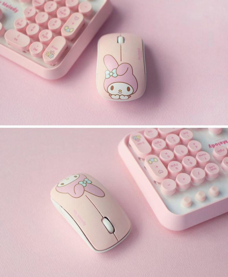 sanrio wireless keyboard mouse set, my melody detail