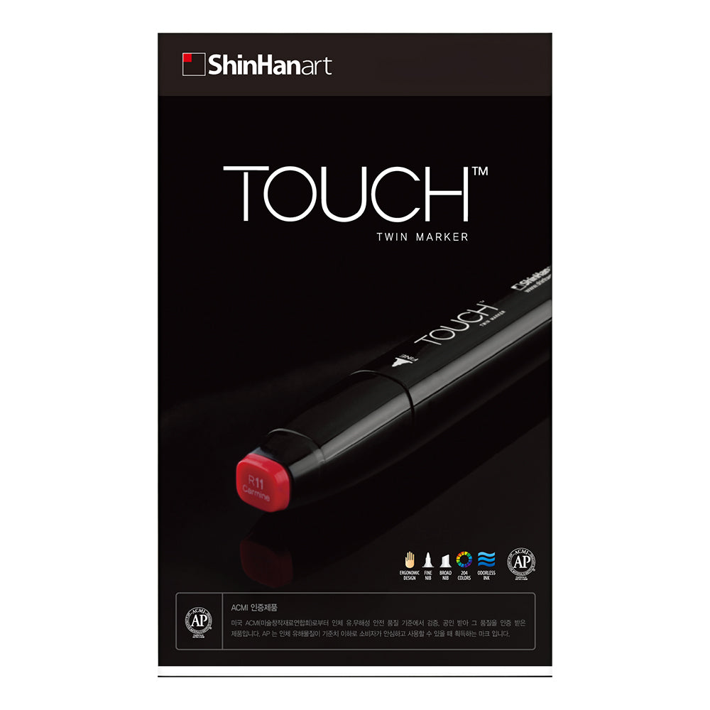 shinhan touch twin tip marker set 6 main colors, close up