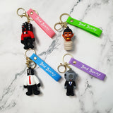 Skibidi Toilet Silicone Keychain Keyring Decor Split Ring Metal Chain Holder