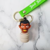 Skibidi Toilet Silicone Keychain Keyring Decor Split Ring Metal Chain Holder